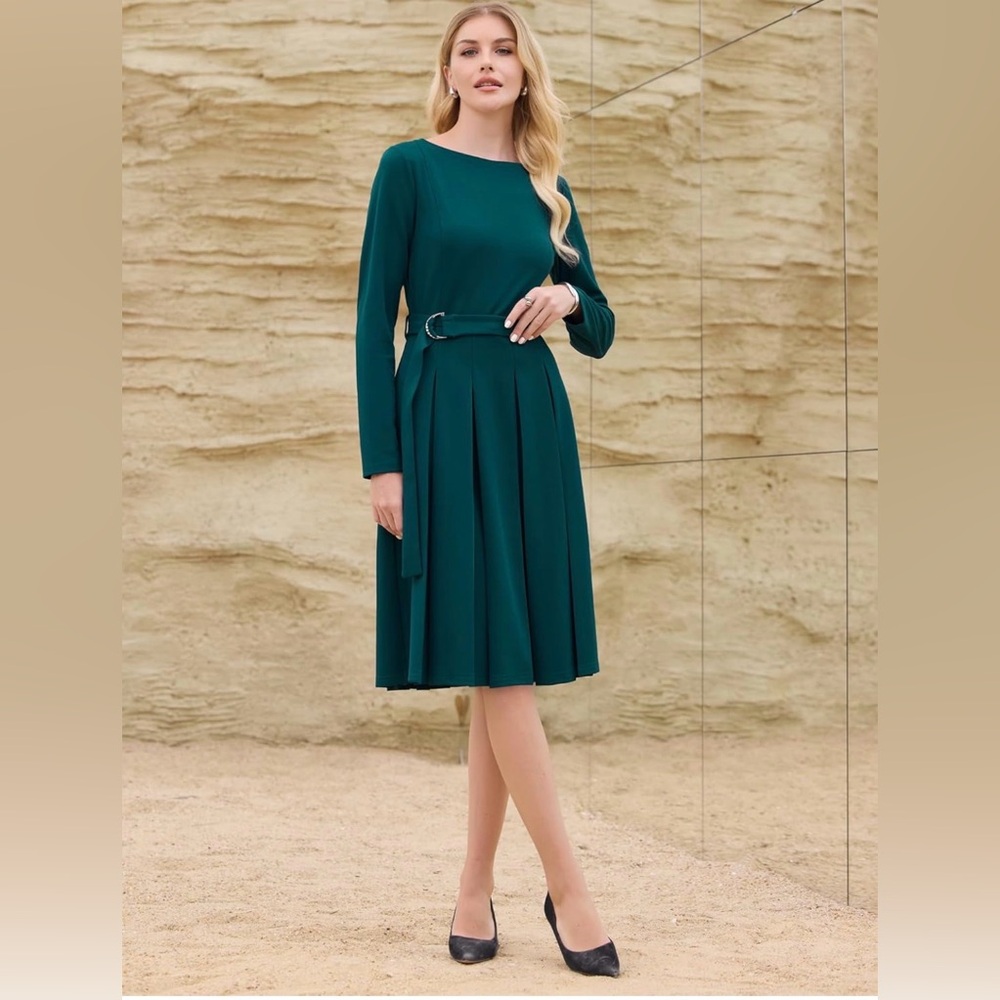 Hobemty Women's Pleated Dress A Line dress L